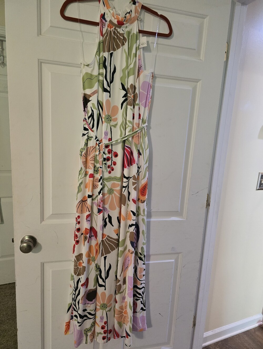 Cato Floral Halter Maxi Dress in Multi-Color